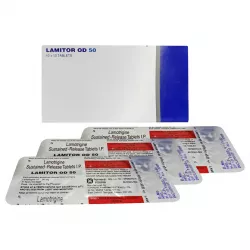 Ламотриджин 50мг (Ламиктал 50мг аналог) таблетки Lamitor OD №30 (3 блистера №10) фото